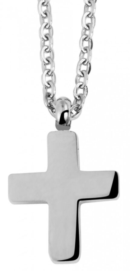 Akzent Edelstahl Kette mit Kreuz-Anhänger, 43+5cm