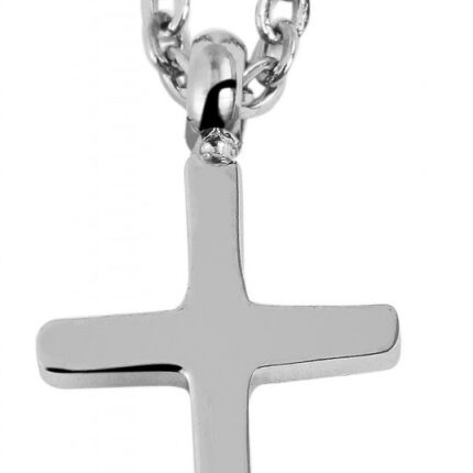 Akzent Edelstahl Kette mit Kreuz-Anhänger, 43+5cm