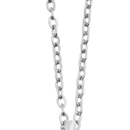 Akzent Edelstahl Halskette mit Herz-Anhänger, Länge: 43+5cm