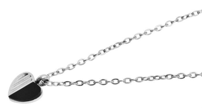 Akzent Edelstahl Halskette mit Herz-Anhänger, Länge: 43+5cm - Image 2