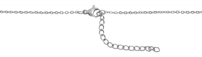 Akzent Edelstahl Halskette mit Herz-Anhänger, Länge: 43+5cm - Image 3