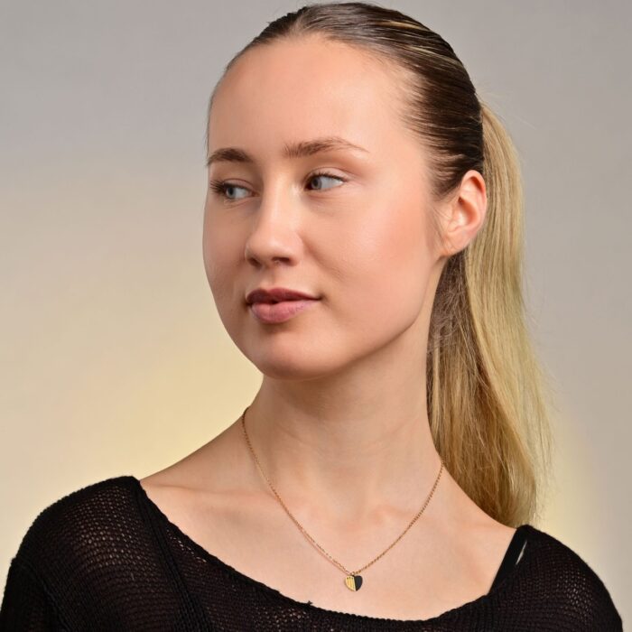 Akzent Edelstahl Halskette mit Herz-Anhänger, Länge: 43+5cm - Image 8