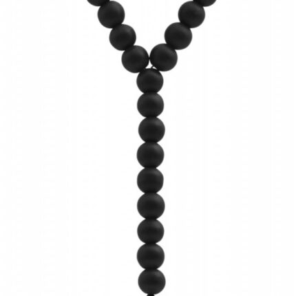 Herrenkette mit Totenkopf-Anhänger, schwarzen Onyx