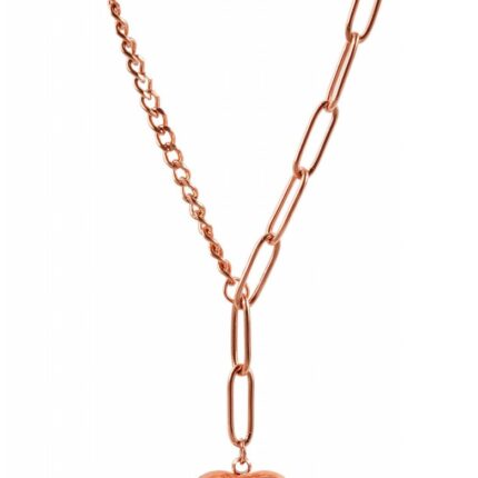 Akzent Edelstahl Damenkette mit Herzanhänger, 50+5 cm