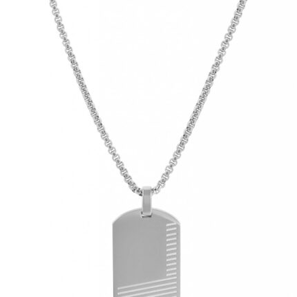 Akzent Kette mit Gravuranhänger, Edelstahl