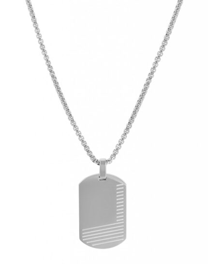 Akzent Kette mit Gravuranhänger, Edelstahl