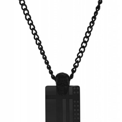 Akzent Halskette mit Dog Tag Anhänger, Edelstahl, Öse Totenkopf, 60+5 cm