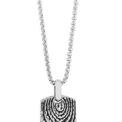 Akzent Veneziakette mit gemustertem DogTag, gravurfähig, 60 cm