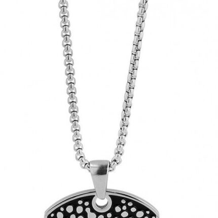 Akzent Halskette "Thalal", gemusterter DogTag-Anhänger, gravurfähig, 60 cm