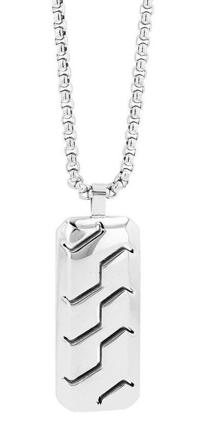 Akzent Erbskette "Lior" mit Dogtag, Edelstahl, 60 cm