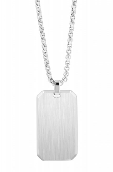 Akzent Erbskette mit Dogtag, Edelstahl, 60 cm