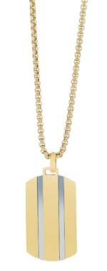 Akzent Edelstahlkette "Marsin" mit Dogtag Anhänger, bicolor