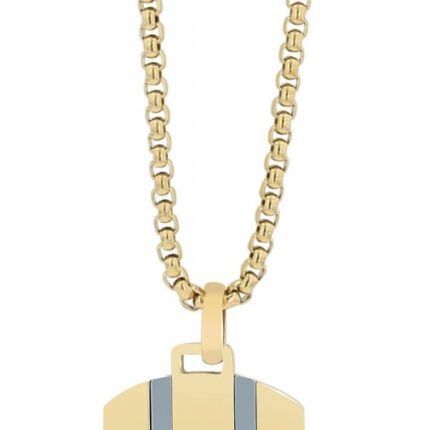 Akzent Edelstahlkette "Marsin" mit Dogtag Anhänger, bicolor