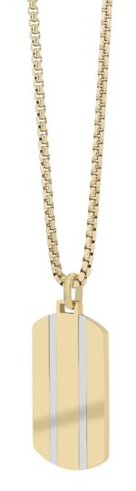 Akzent Edelstahlkette "Marsin" mit Dogtag Anhänger, bicolor - Image 2
