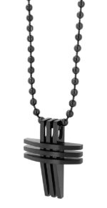 Akzent Kugelkette mit Kreuzanhänger, Edelstahl, 61 cm - Image 5