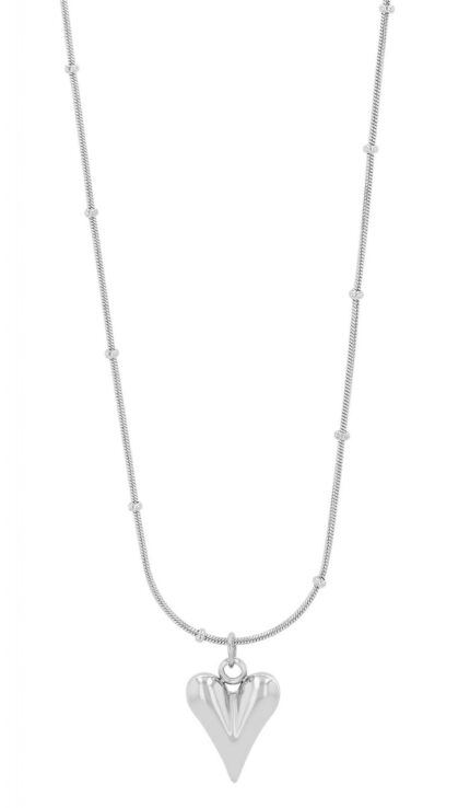 Akzent Herzkette "Corin" mit kleinen Kugeln, Edelstahl, 43+5 cm