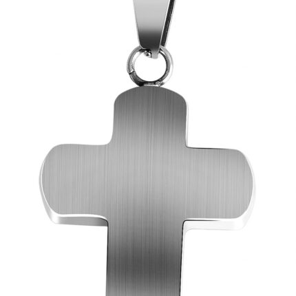 Akzent Edelstahlanhänger, Kreuz, mattiert