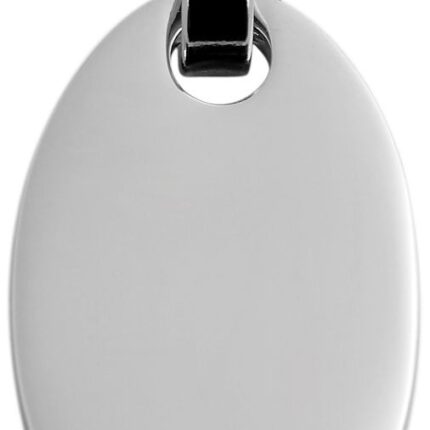 Akzent Edelstahlanhänger, oval, gravurfähig, silberfarben