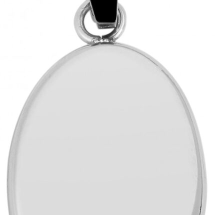Akzent Edelstahl Gravuranhänger, oval, silberfarbig