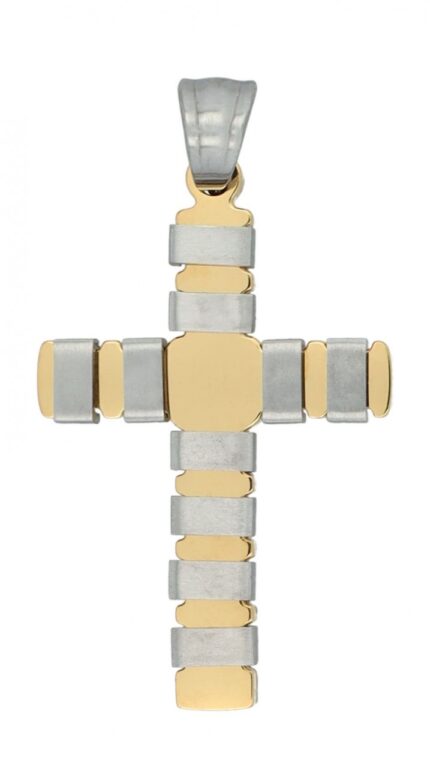 Akzent Kreuz "Arden", Edelstahlanhänger, matte & polierte Elemente