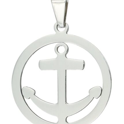 Akzent Anhänger "Nereus" mit Ankermotiv, Edelstahl,, Ø 30 mm