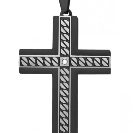 Akzent Anhänger "Greer", Kreuz mit Verzierungen & Simili, bicolor