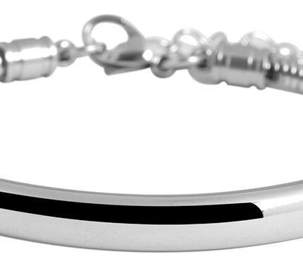 Akzent Schmuckarmband aus Edelstahl, Gravurelement & Besatz