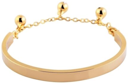 Akzent Armreif mit Kette und Glocken, Edelstahl