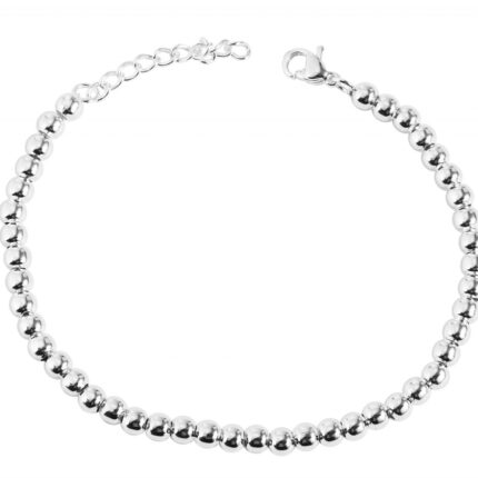 Akzent Kugelarmband aus Edelstahl, versilbert