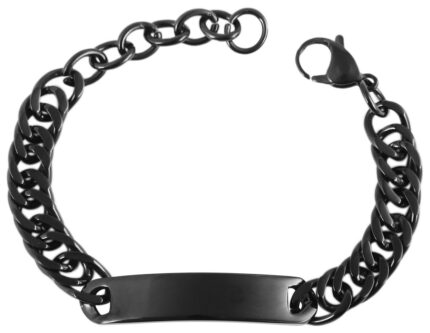 Akzent Panzerarmband mit Gravurplatte, Edelstahl, ionenplattiert