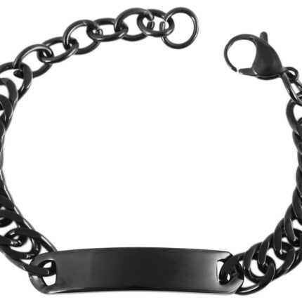 Akzent Panzerarmband mit Gravurplatte, Edelstahl, ionenplattiert