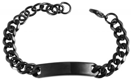 Akzent Panzerarmband mit Gravurplatte, Edelstahl, ionenplattiert