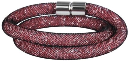 Akzent Mesh-Schmuckarmband aus Metall und Kunststoff in Schwarz