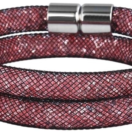 Akzent Mesh-Schmuckarmband aus Metall und Kunststoff in Schwarz