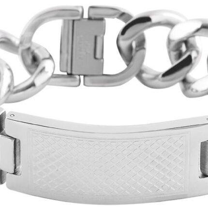 Akzent Panzerketten-Armband aus Edelstahl in silberfarbig