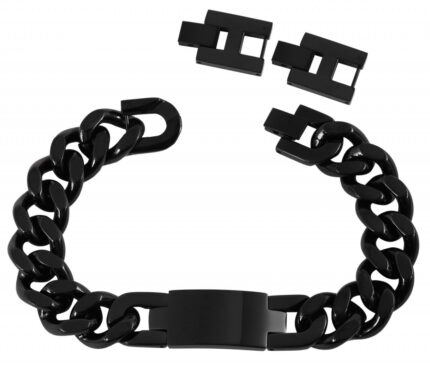 Akzent Panzerarmband mit Gravurplatte, Edelstahl