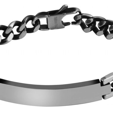 Akzent Gravurarmband aus Edelstahl, geschwärzt, 21,5 cm