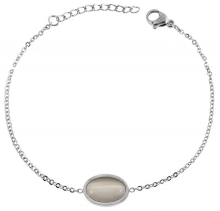 Akzent Armband aus Edelstahl mit ovalem Besatz
