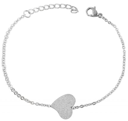 Akzent Armband aus Edelstahl, sandgestrahltes Herz