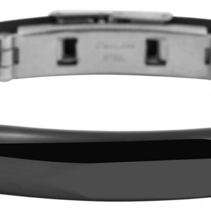 Akzent Silikonarmband mit Gravurplatte aus Edelstahl, ionenplattiert