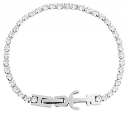Akzent Schmuckarmband aus Edelstahl, Similibesatz