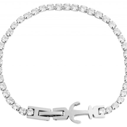 Akzent Schmuckarmband aus Edelstahl, Similibesatz