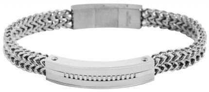 Akzent Geflochtenes Panzerarmband aus Edelstahl