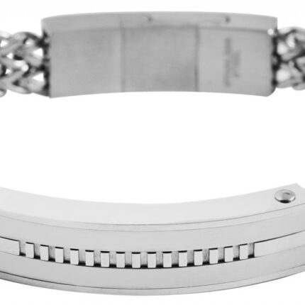 Akzent Geflochtenes Panzerarmband aus Edelstahl