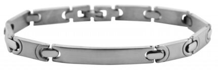 Akzent Armband mit gravurfähiger Identplatte aus Edelstahl