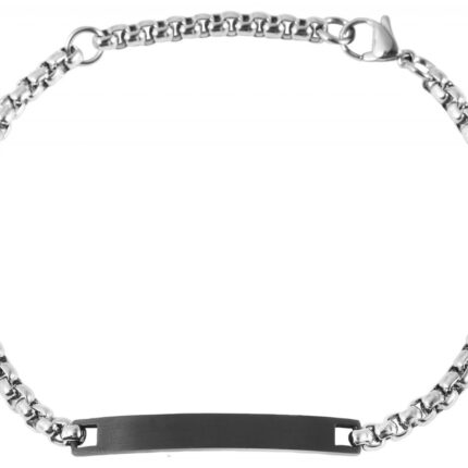 Akzent Armband mit gravurfähiger Identplatte aus Edelstahl, IP Beschichtung, ...