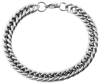 Akzent Panzerketten-Armband aus Edelstahl, silberfarbig