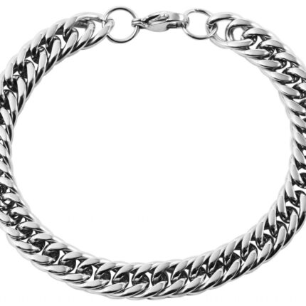 Akzent Panzerketten-Armband aus Edelstahl, silberfarbig