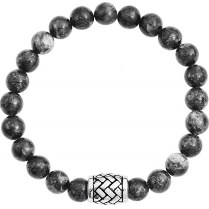 Akzent Edelstahl Kugelarmband, Naturstein (Feuer Achat)
