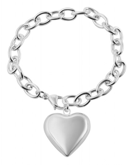 Akzent Kettenarmband aus Edelstahl mit Herzanhänger